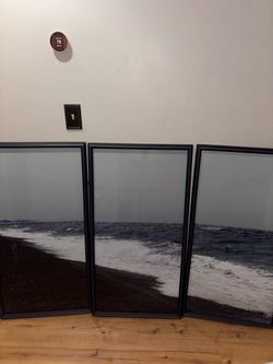 Ocean Wave Triptych Framed Wall Art Set