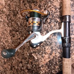 FISHING POLE OKUMA V30A  SPINNING SET-UP. DIAWA ROD