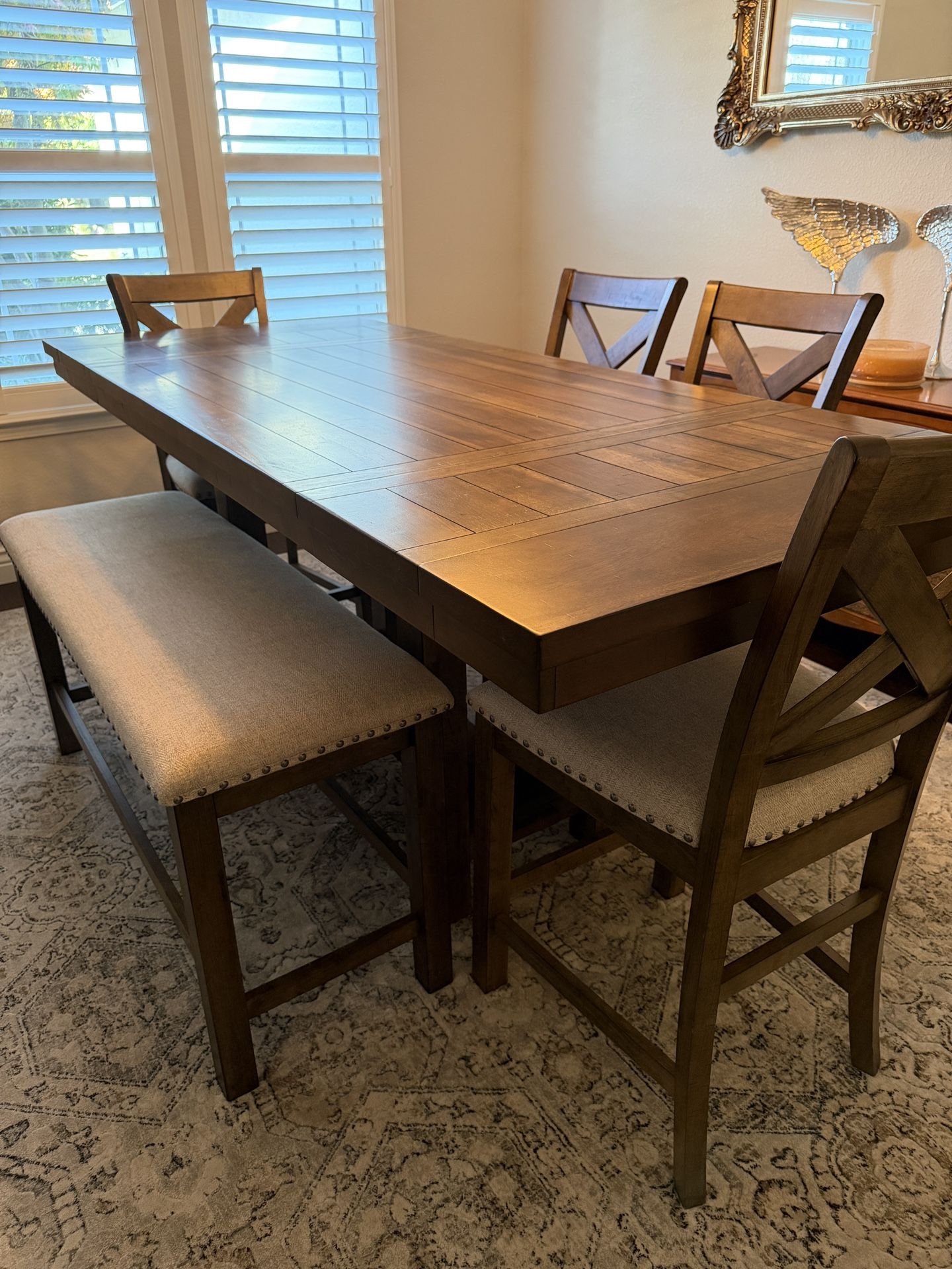 Ashley Furniture Dining Set – Table + 4 Chairs + Bench