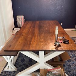 Solid wood dining table