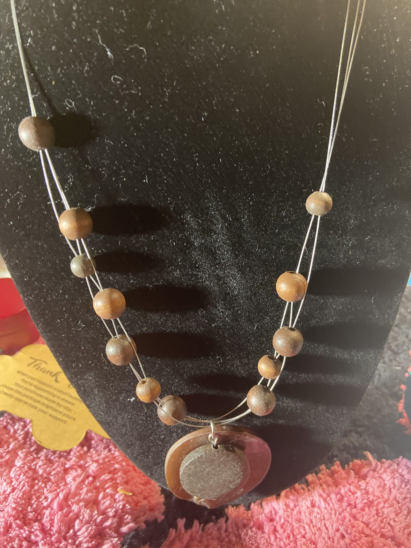 This Is Pre Love VTG BOHO WOOD DISC NECKLACE
