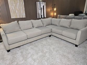 Modern Ashley 2 Piece 6 Person Cream Color Sectional