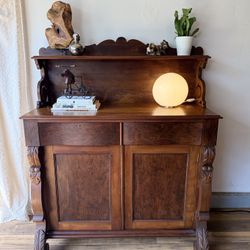 Antique Victorian Buffet Cabinet - Solid Mahogany