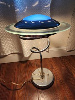 Postmodern Memphis Style Spiral Satellite Space Chrome Lamp
