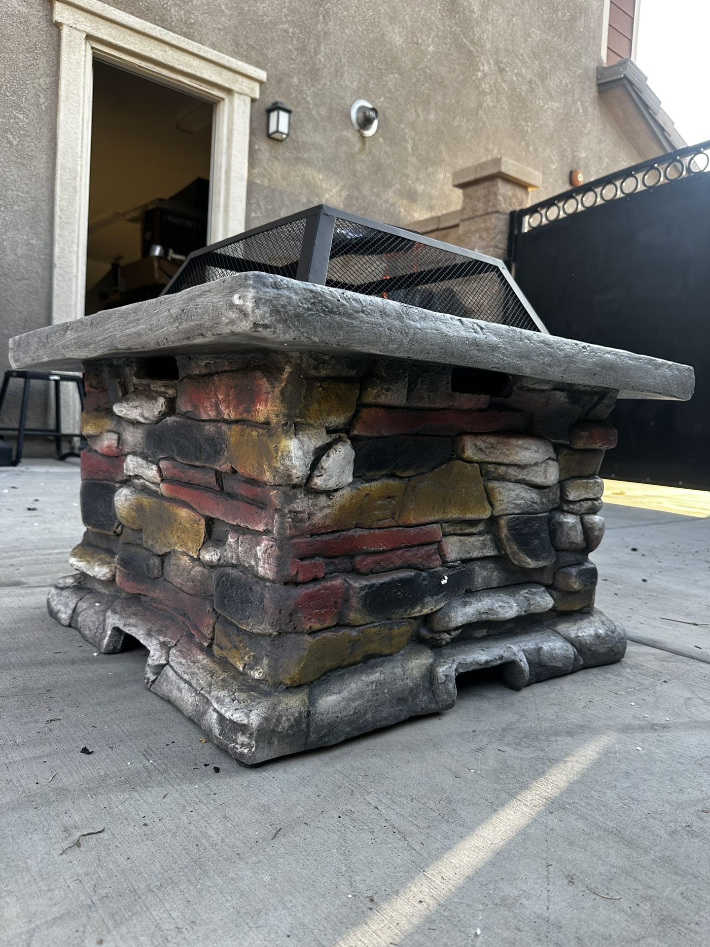 Christopher Knight Home Corporal Natural Stone Square Fire Pit,