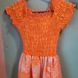 Hawaiian  ORANGE GIRLS DRESS..SIZE 8 -10 YRS OLD