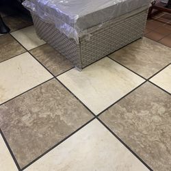 Wicker Ottoman Table 