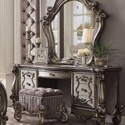 Versailles Vanity Desk  Antique Platinum