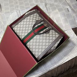 👜 Gucci Tote Bag Monogram GG + Web Stripe (Original)