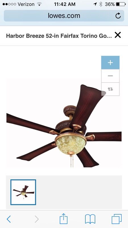 Harbor Breeze 52-in Fairfax Torino Gold Ceiling Fan with Light