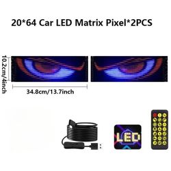 [Programmable LED Screen] 2pcs Programmable LED Screen Devil Eyes Light - 4.3in X 14in Flex LED Display LED Sign Suitable For Windows And Small To Med