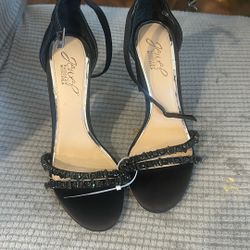 New Black  Women Heels Jewel Badgley Mischka Black Alia Jewel Embellished Sandals