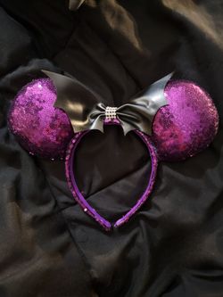 Purple sequin minnie mouse ears