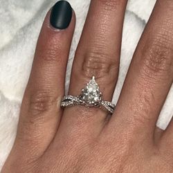 Size 5 Silver Engagement Ring 