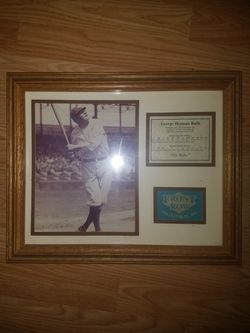Babe Ruth and Mickey Mantle baseball frame