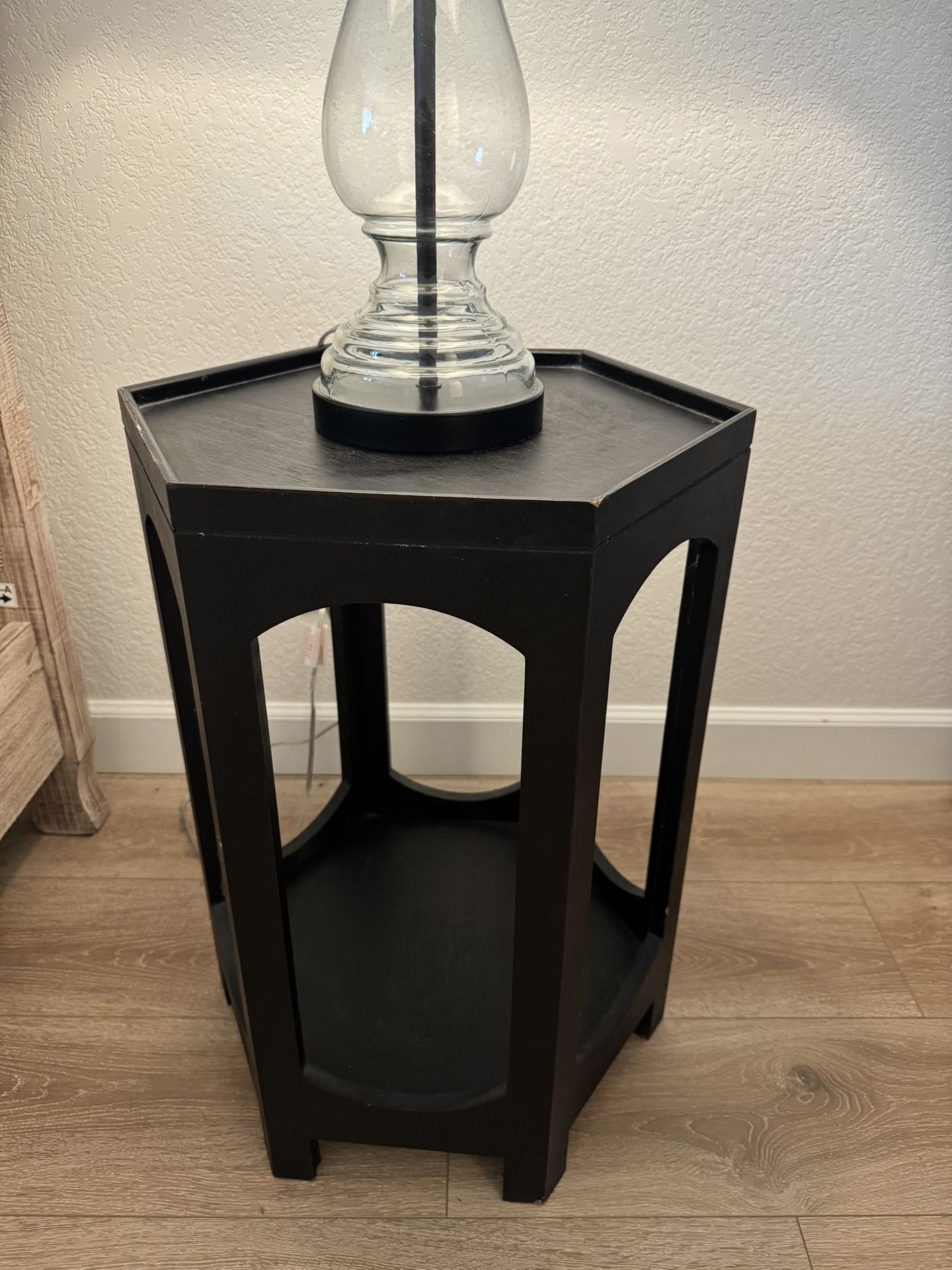 Black Hexagon End Table/Nightstand