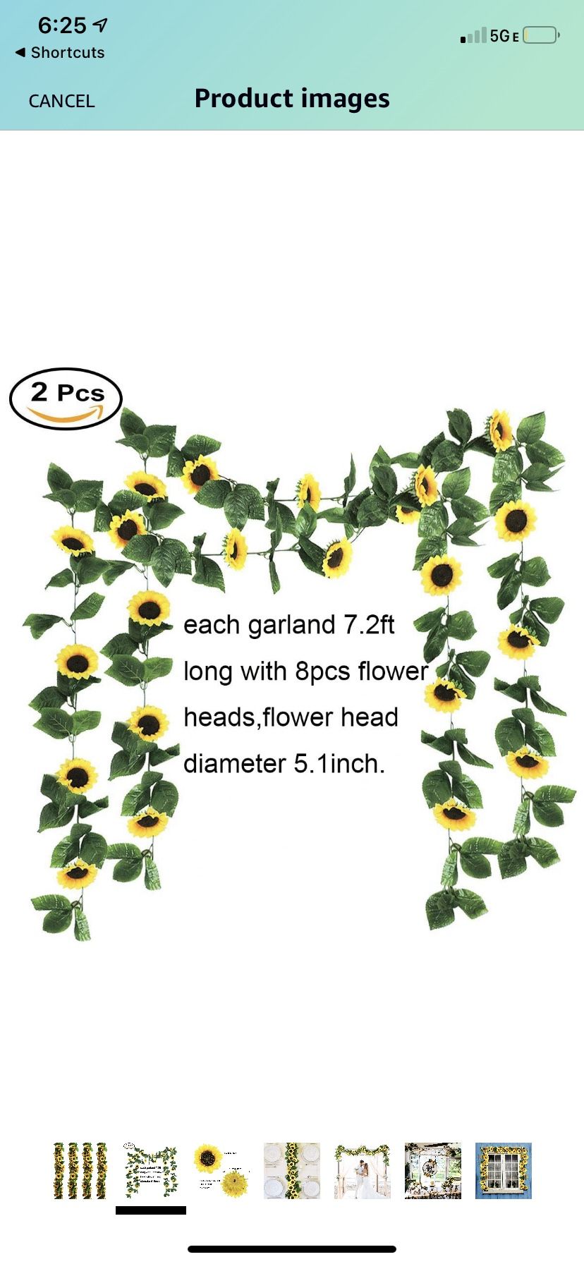 Sunflower garland (2 piece) and happy birthday sign