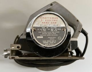 Vintage Craftsman Electric Hand Saw 6 1/2” blade