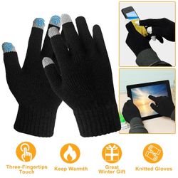 Unisex Touch Screen Gloves Full Finger Winter Warm Knitted Gloves for Men & Women