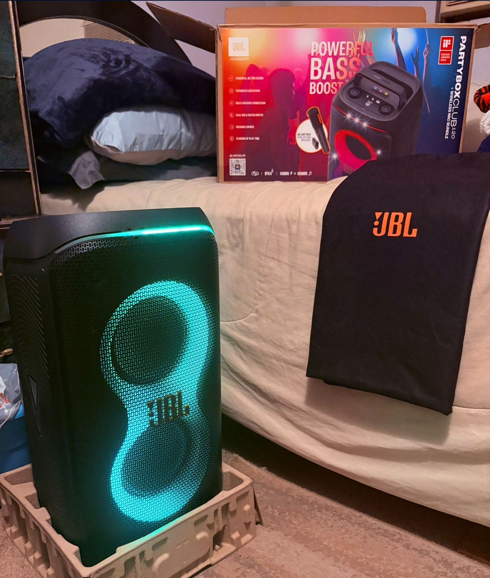 JBL - PartyBox (Club Live 120) Portable Bluetooth Party Speaker | 200+Watts| Mic & Guitar Input | LED Lights
