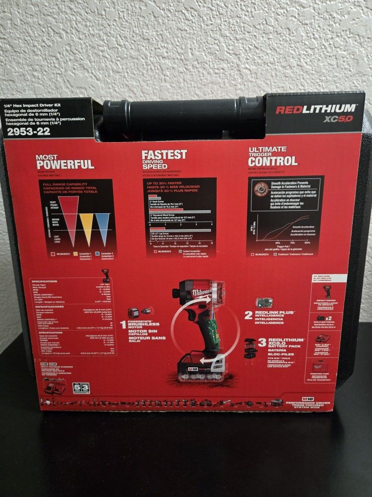 1/4"Hex Impact Driver Kit With 2 battery 5.0