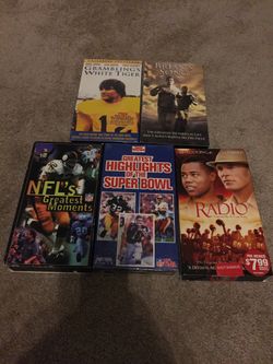 Various football related vhs tapes seeking a new home