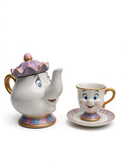 Disney Parks Mrs Potts Tea Pot with Chip Cup and Saucer Set OR BETTER OFFER