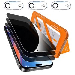 Brand: QHOHQ [1-Second Auto-Install] QHOHQ 3 Pack Privacy Screen Protector for iPhone Air+3 Pack Camera Lens Protector,25° Anti Spy Tempered Glass for