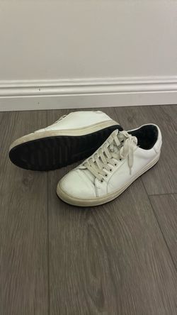 White karl lagerfeld Leather Low-Top Sneakers