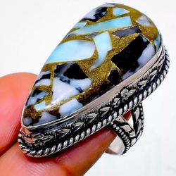 Zebra Jasper Ring Size 7