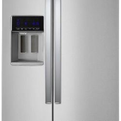 Whirlpool Side-by-Side Refrigerator in Stainless steel with Hidden Hinges and