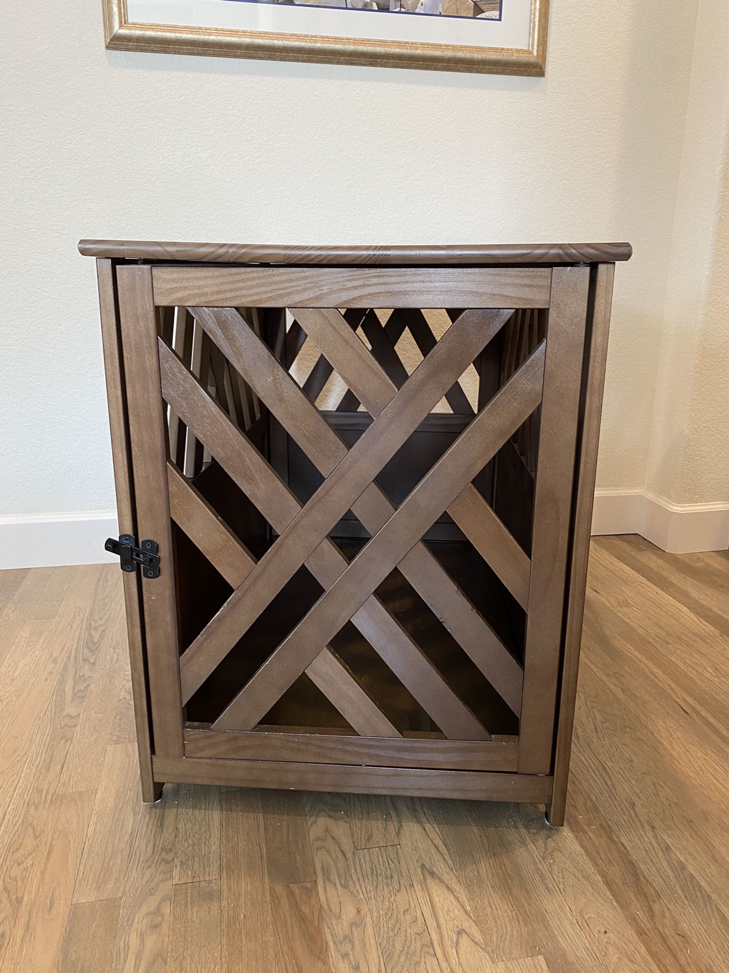 Houzz Modern Lattice Wooden Dog Crate End Table Kennel