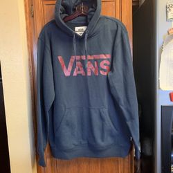 Men’s vans pull over sweatshirt size large blue in color