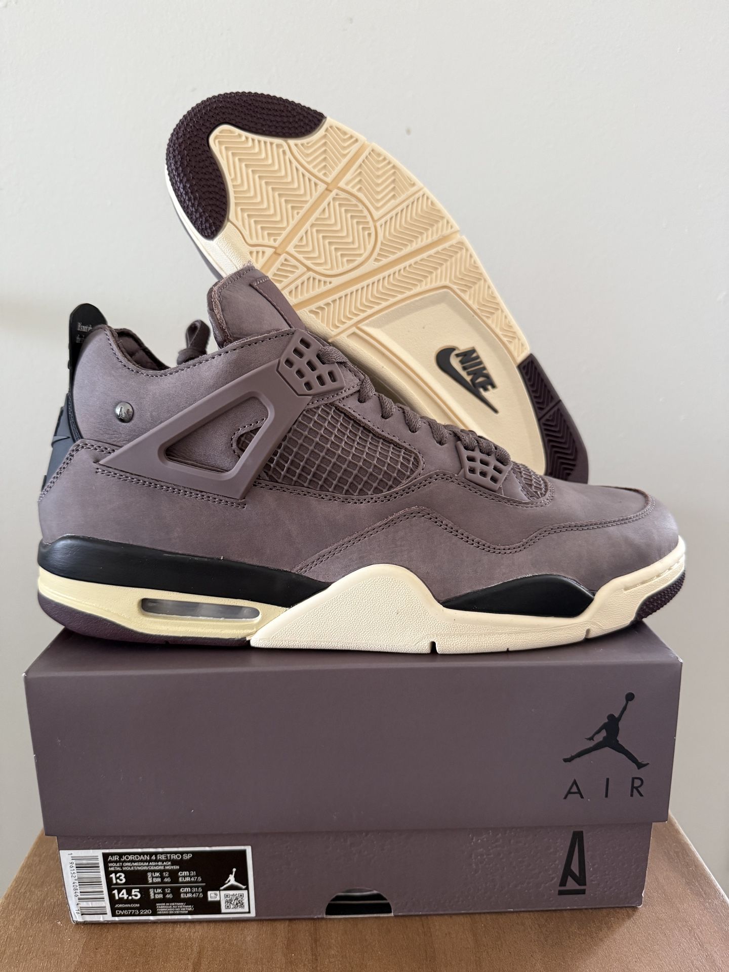 Mens Size 13 A Ma Maniere X Jordan 4 Retro Violet Ore