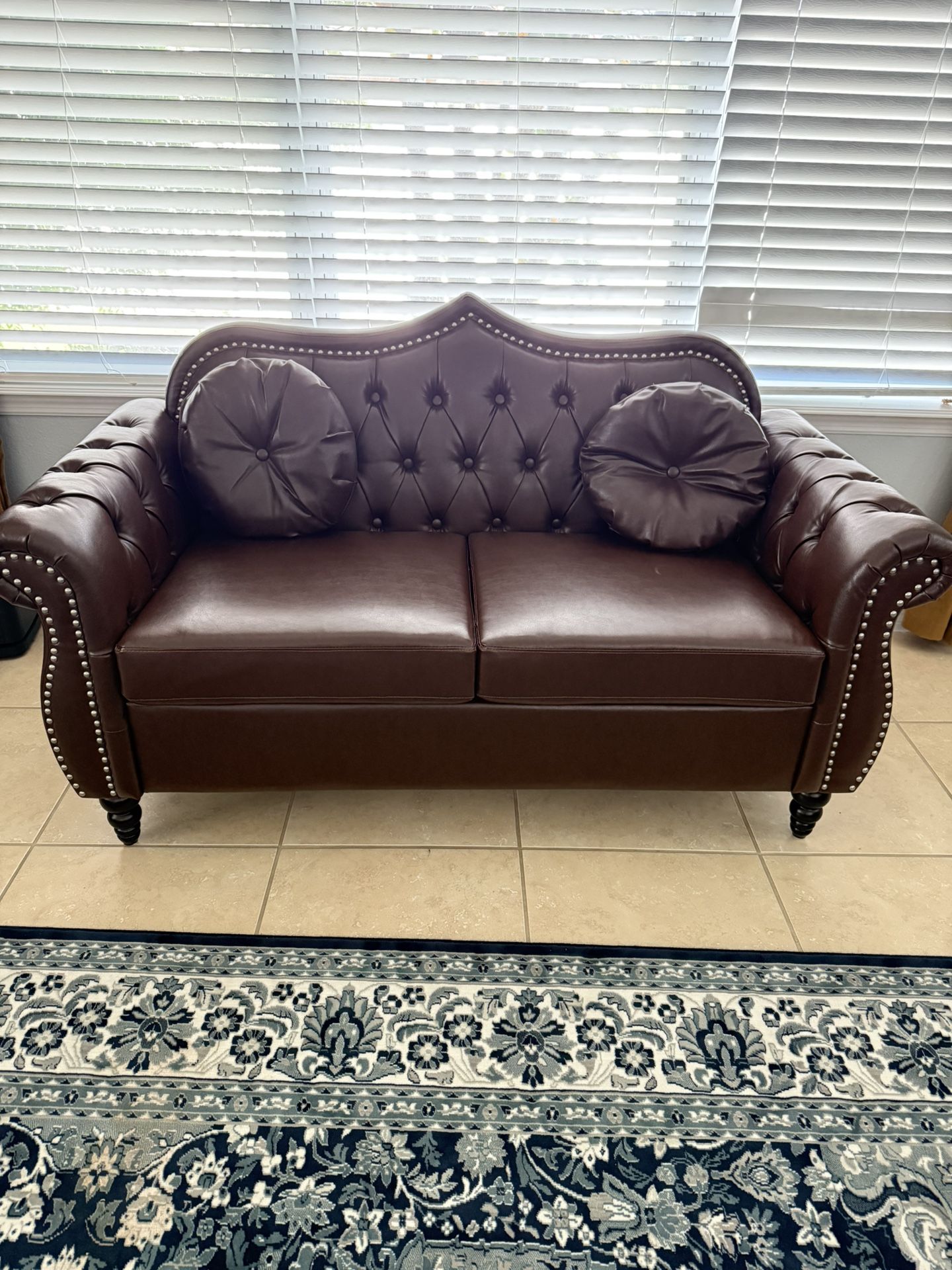 Loveseat Sofa - faux leather (Brand New)