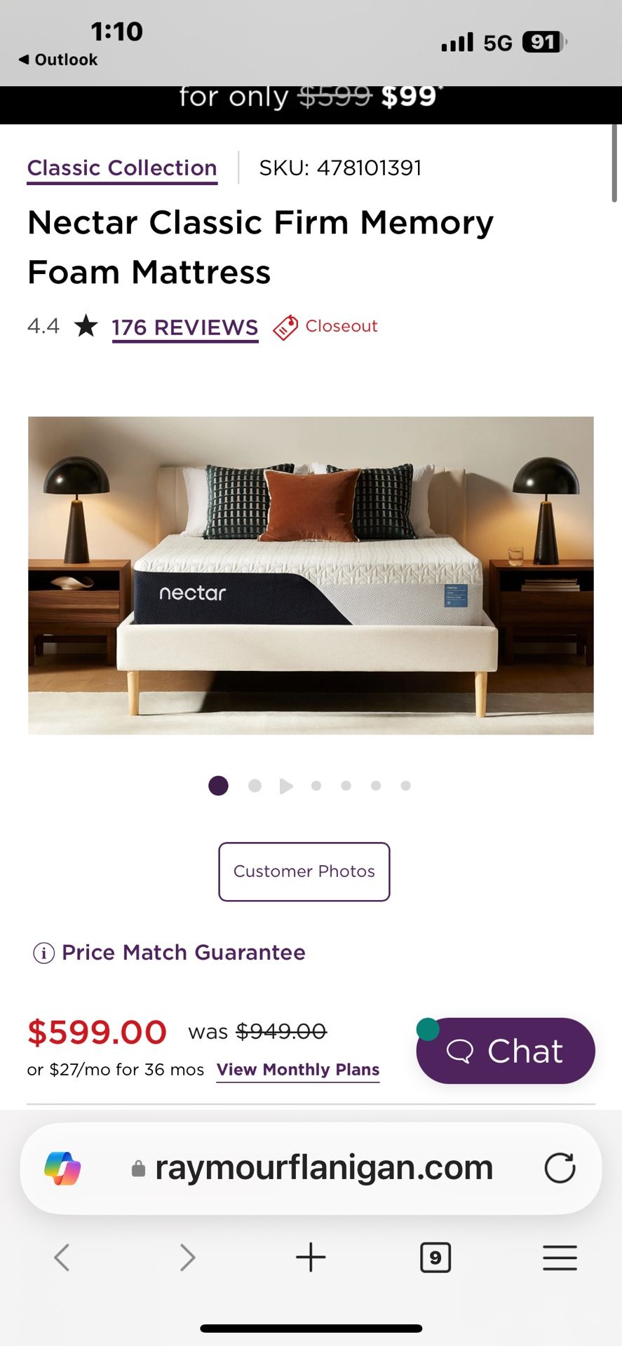 Nectar Classic Firm Memory Foam Mattress