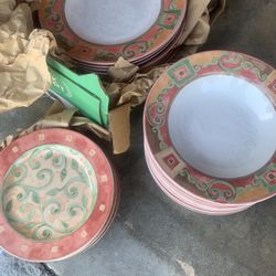 Stoneware (26) Pieces Oven And Dishwasher Safe . 8 Plates 8 Bowls And 10 Salad Plates. Asking Less Than $2 A Piece . All One Price 