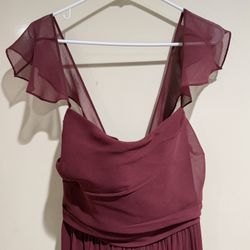 David’s Bridal chiffon flutter-sleeve dress