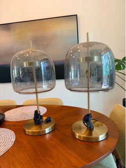 Modern designer bed side table lamps- set of 2
