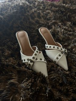 White Kitten Heels