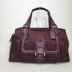 Coach Campbell Signature Maroon Legacy Shoulder Bag Satchel F26243 New