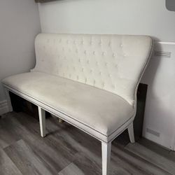 White Bench Dining Accent Seat