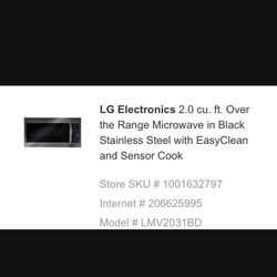 LG Electronics 2.0 cu. ft. Over  the Range Microwave in Black  Stainless Steel