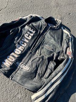 Harley-Davidson Men’s XL Genuine Leather Motorcycle Jacket, Black, Authentic, 2005