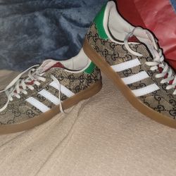 Adidas Gucci Gazelle Beige GG Monogram SIZE 9.5