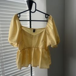 Gingham Peplum Summer Top