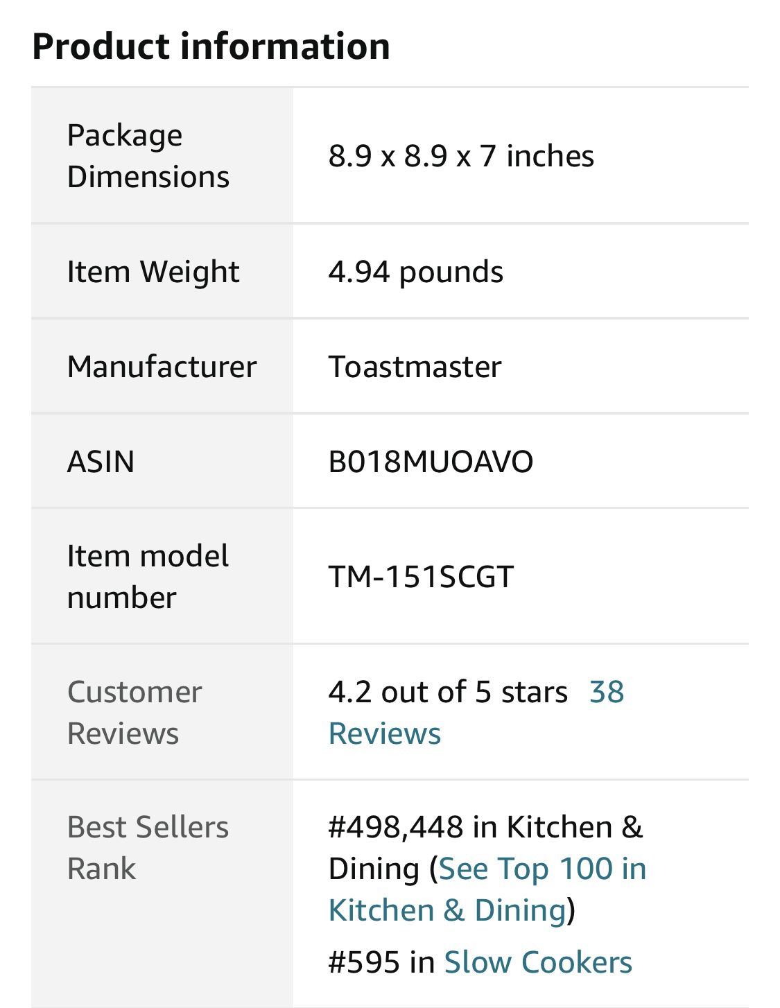 Toastmaster, 1.5 Quart, Slow Cooker. for Sale in Bellmore, NY - OfferUp