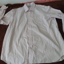 Charvet Mens Multicolor Plaid Cotton France Long Sleeve Casual ButtonUp Shirt 2X
