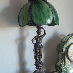 Antique Green Goddess Art Nouveau Lamp