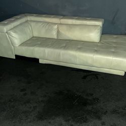 White Leather Couch With Storage